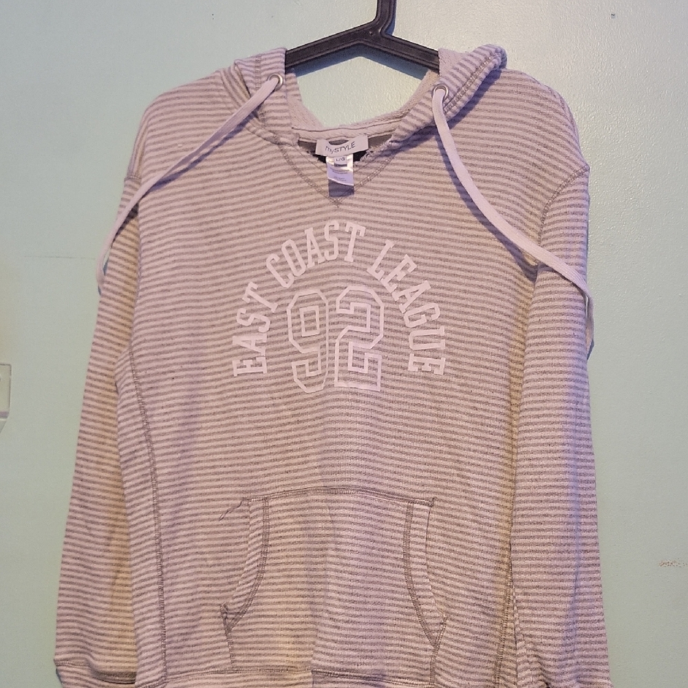 Gray Striped Women's Sweater